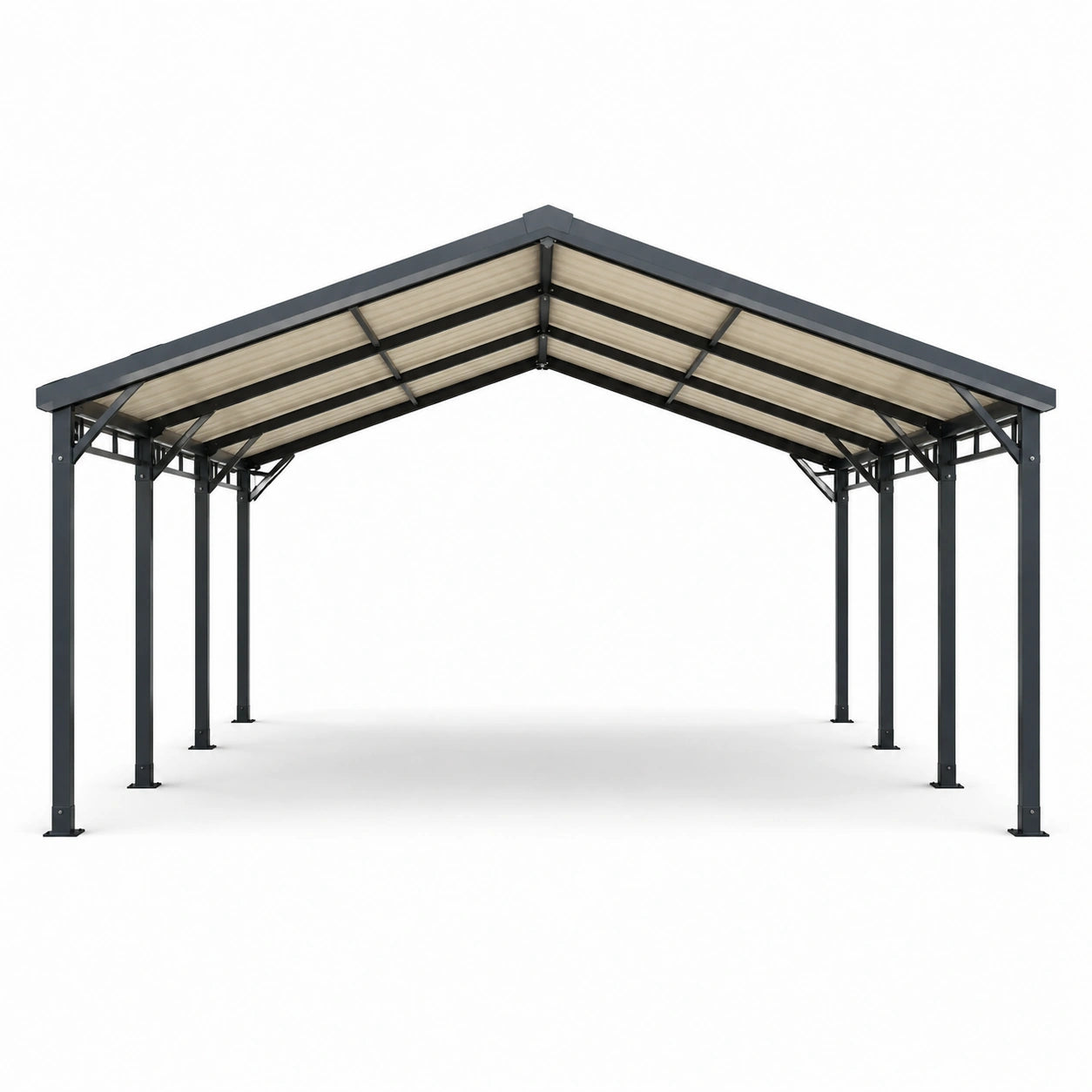 Aluminium Carport mit Polycarbonat Dach in Anthrazit 600x300x250 cm