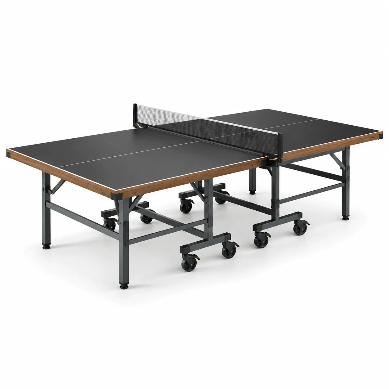 Klappbarer Tischtennistisch MDF Schwarz/Stahl 274x152.5x76cm