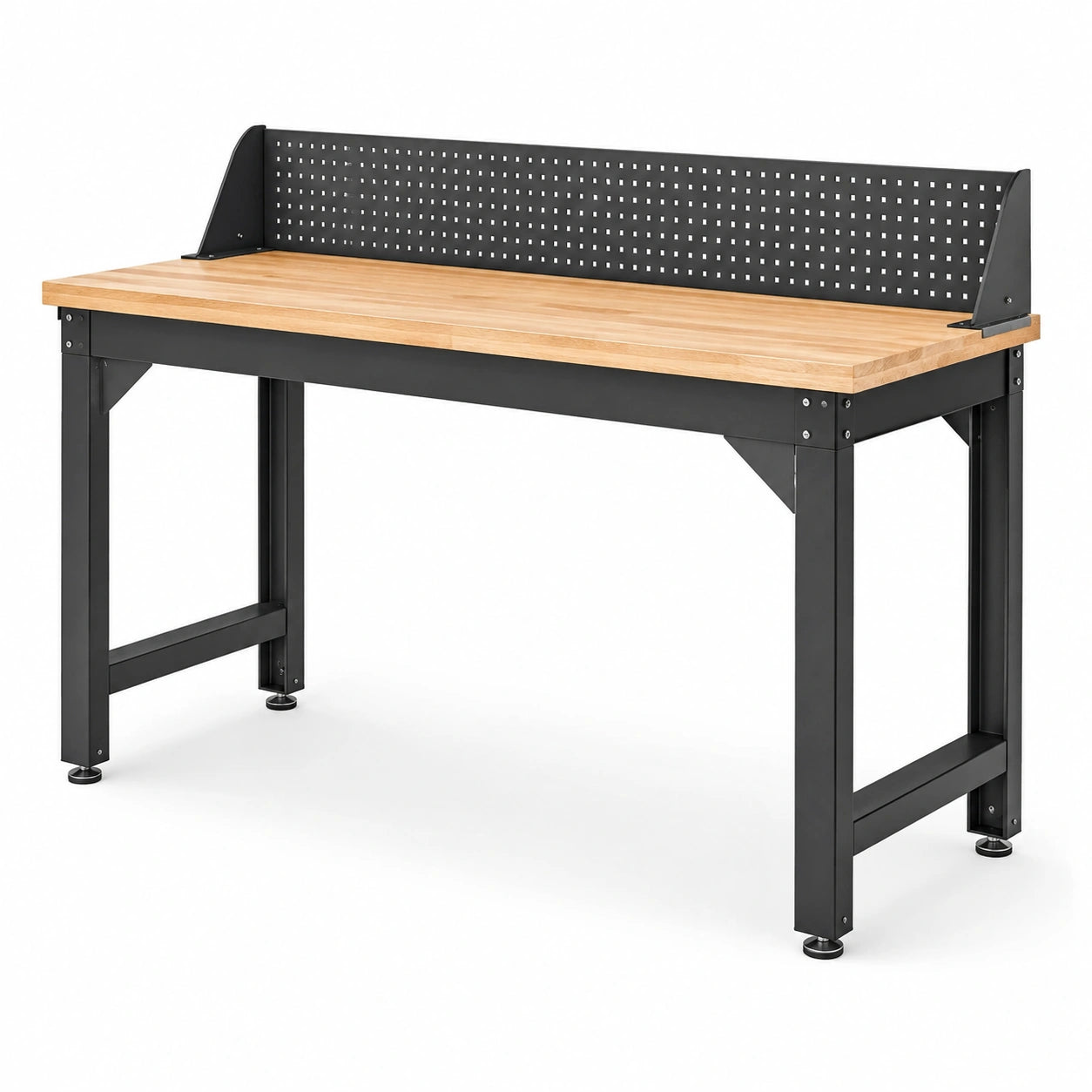 Holz- und Metallwerkbank 150x60x90 cm Schwarz