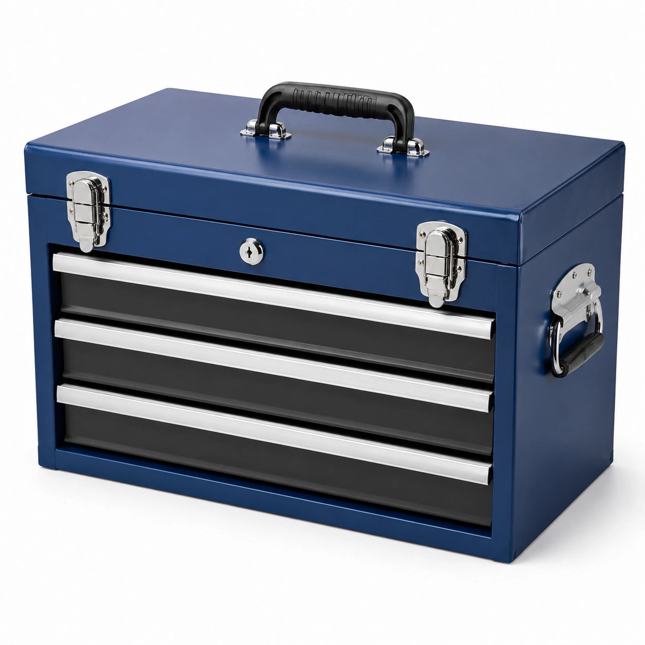 Stahl-Werkzeugkiste mit 3 Schubladen Blau 52x22x30 cm