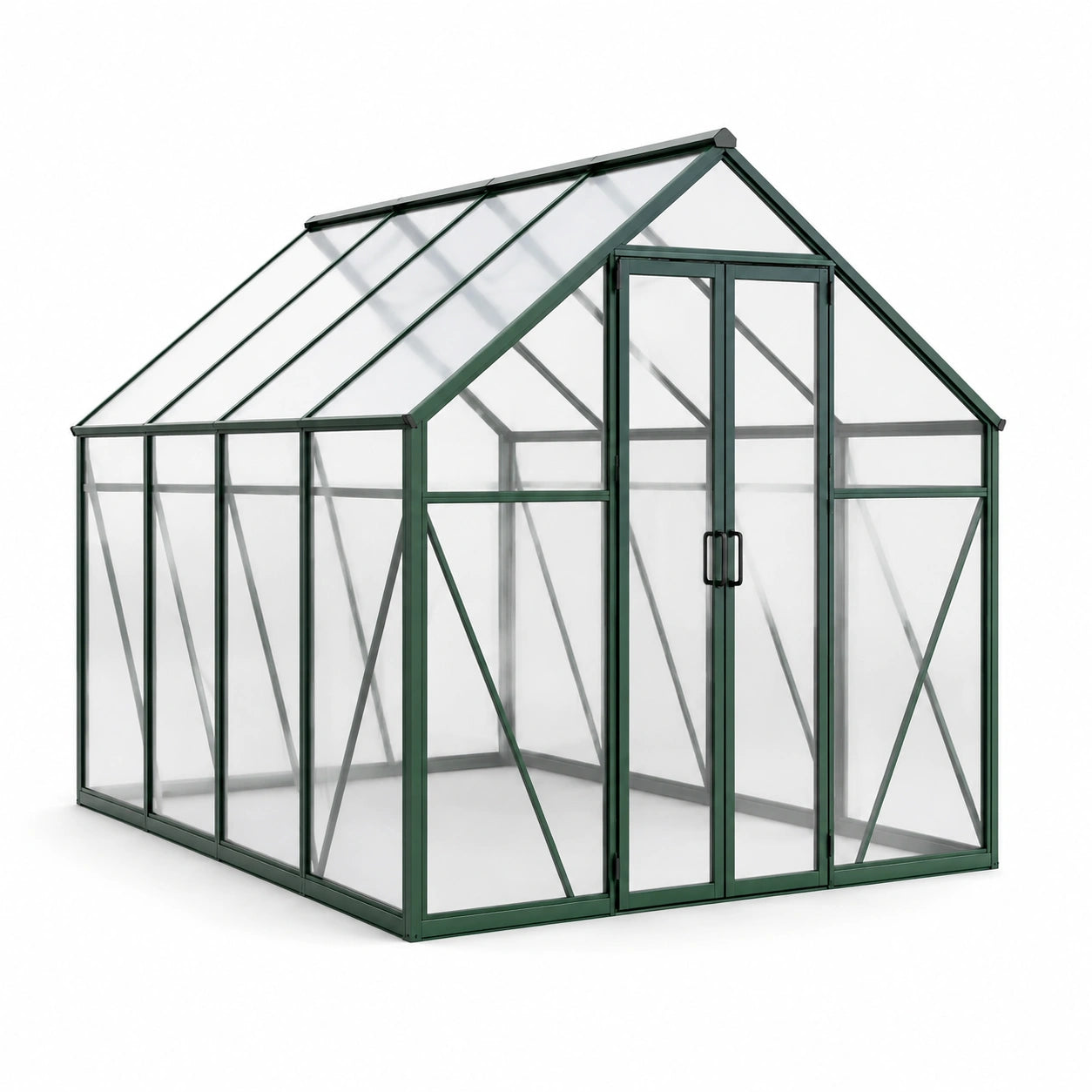 Gewächshaus Aluminiumrahmen Polycarbonatplatten Grün