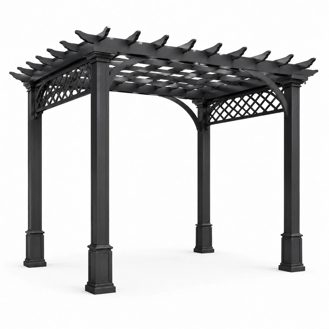 Aluminium Pergola Quadratisch 300x300 cm Schwarz